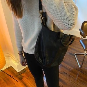 Used Claire Vivier black woven leather Messanger